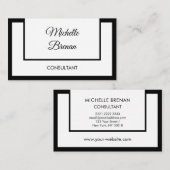 Eleganter Minimalist Black & White Visitenkarte (Vorne/Hinten)