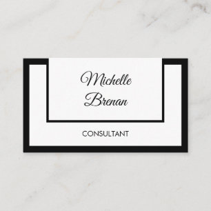 Eleganter Minimalist Black & White Visitenkarte