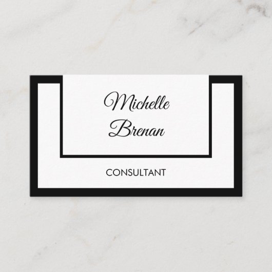 Eleganter Minimalist Black & White Visitenkarte (Vorderseite)