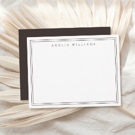 Eleganter minimalist brauner Zweilinienrand Mitteilungskarte