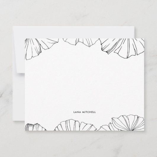 Eleganter Minimalist Ginkgo Biloba Mitteilungskarte (Vorderseite)