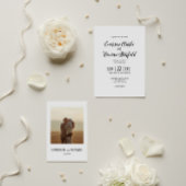 Eleganter Minimalist mit Foto bearbeitbaren Hochze Einladung