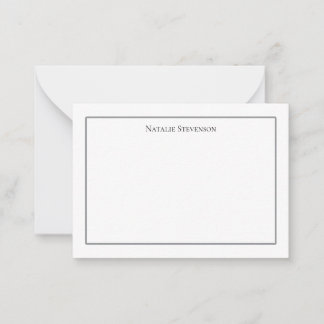 Eleganter minimalist olivgrüner Notizblock mit zwe Mitteilungskarte