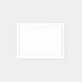Eleganter minimalist rosa Doppelrand Post-it Klebezettel