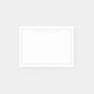 Eleganter minimalist rosa Doppelrand Post-it Klebezettel