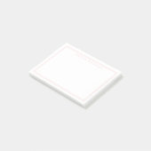 Eleganter minimalist rosa Doppelrand Post-it Klebezettel (angewinkelt)