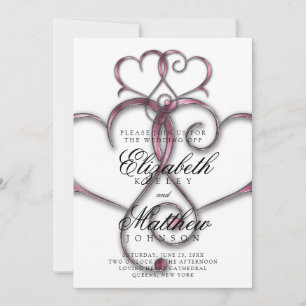 Eleganter minimalist rosa Herz Einladung