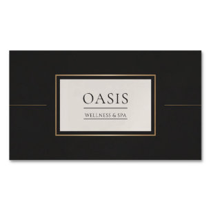 Eleganter minimalist schwarzer und goldener Rahmen Magnetische Visitenkarte