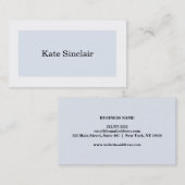 Eleganter Minimalistisch Blue White Consultant Visitenkarte (Vorne/Hinten)