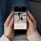 Eleganter Minimalistisch Blush Foto Abschluss Ankündigung