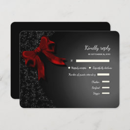 Eleganter Minimalistisch Einfaches Hochzeitrotes RSVP Karte