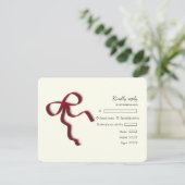 Eleganter Minimalistisch Einfaches Hochzeitrotes RSVP Karte (Stehend Vorderseite)