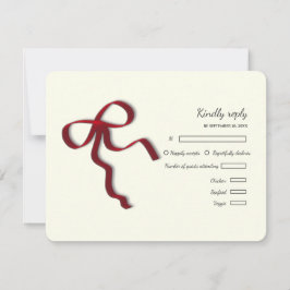 Eleganter Minimalistisch Einfaches Hochzeitrotes RSVP Karte