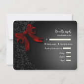 Eleganter Minimalistisch Einfaches Hochzeitrotes RSVP Karte (Vorderseite)