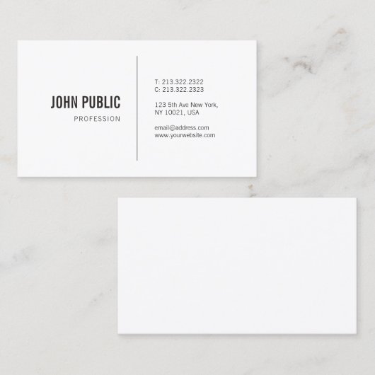 Eleganter Minimalistisch Moderner Beruflicher Schl Visitenkarte (Vorne/Hinten)