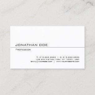 Eleganter Minimalistisch Moderner Beruflicher Weiß Visitenkarte