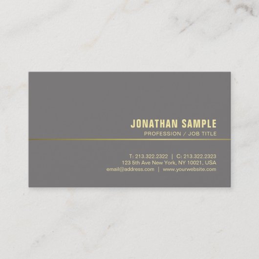 Eleganter Minimalistisch Moderner Gold Schlicht Ch Visitenkarte (Vorderseite)