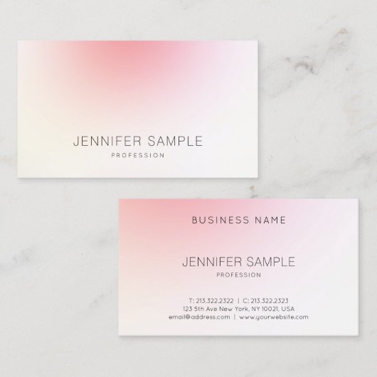 Eleganter Minimalistisch Moderner Rosa Abstrakter  Visitenkarte (Vorne/Hinten)