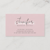 Eleganter Minimalistisch rosa Trendy Makeup Artist Visitenkarte (Vorderseite)