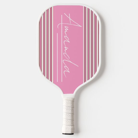 Eleganter, Minimalistisch rosafarbener Name des Sk Pickleball Schläger (Rückseite)