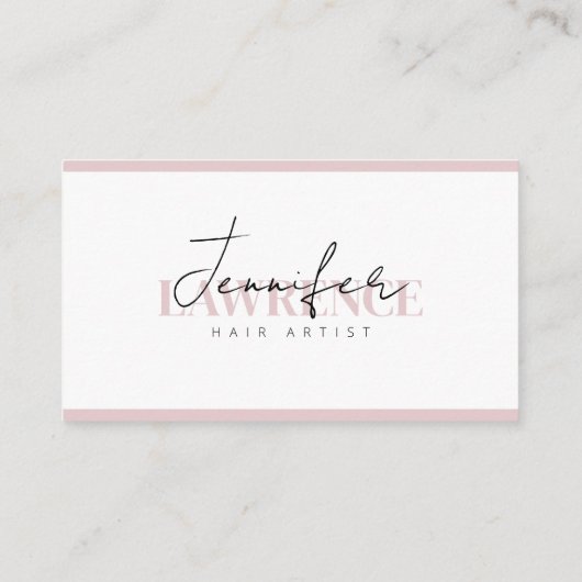 Eleganter Minimalistisch rosafarbener, trendiger H Treuekarte (Rückseite)