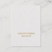 Eleganter Minimalistisch Texture White Brown Berat Visitenkarte (Vorderseite)