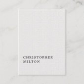 Eleganter Minimalistisch Texture White Consultant Visitenkarte (Vorderseite)