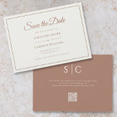Eleganter Minimalistisch Wedding Monogram QR Code Save The Date
