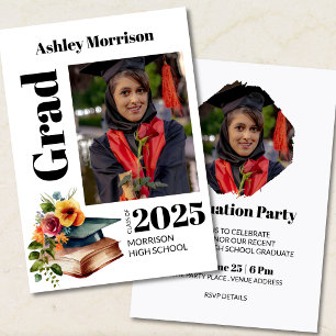 Eleganter minimalistischer Abschluss 2 Foto Einladung