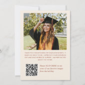 Eleganter Minimalistischer Abschluss 2 Foto QR-Cod Dankeskarte (Rückseite)