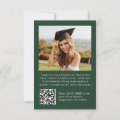 Eleganter Minimalistischer Abschluss 2 Foto QR-Cod Dankeskarte (Rückseite)