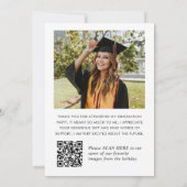 Eleganter Minimalistischer Abschluss 2 Foto QR-Cod Dankeskarte (Rückseite)