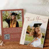 Eleganter Minimalistischer Abschluss 2 Foto QR-Cod Dankeskarte