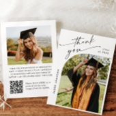 Eleganter Minimalistischer Abschluss 2 Foto QR-Cod Dankeskarte