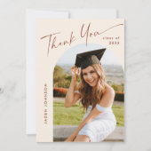 Eleganter Minimalistischer Abschluss 2 Foto QR-Cod Dankeskarte (Vorderseite)