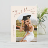 Eleganter Minimalistischer Abschluss 2 Foto QR-Cod Dankeskarte (Stehend Vorderseite)