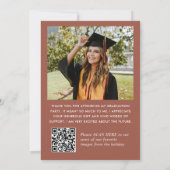 Eleganter Minimalistischer Abschluss 2 Foto QR-Cod Dankeskarte (Rückseite)