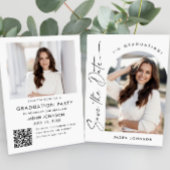 Eleganter Minimalistischer Abschluss 2 Foto QR-Cod Save The Date