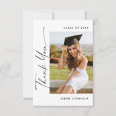 Eleganter Minimalistischer Abschluss 4 Foto Dankeskarte (Vorderseite)