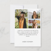 Eleganter Minimalistischer Abschluss 4 Foto Dankeskarte (Rückseite)