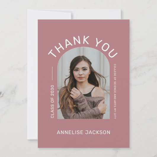 Eleganter, minimalistischer Abschluss aus einfache Dankeskarte (Vorderseite)