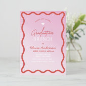 Eleganter, minimalistischer Abschluss-Brunch pi Einladung (Stehend Vorderseite)