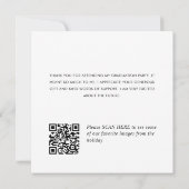 Eleganter Minimalistischer Abschluss Ein Foto QR-C Dankeskarte (Rückseite)