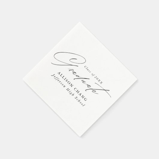 Eleganter Minimalistischer Abschluss in Weiß und S Serviette (Ecke)