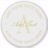 Eleganter, Minimalistischer, bearbeitbarer Text tr Aufkleber (Vorderseite)