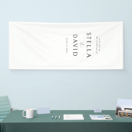 Eleganter Minimalistischer Begrüßungsbegleiter Vin Banner (Messe)