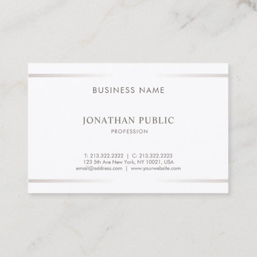 Eleganter Minimalistischer beruflicher Entwurf Visitenkarte (Rückseite)