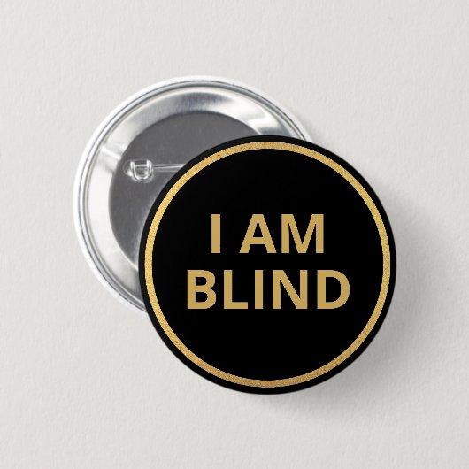 Eleganter Minimalistischer Black Gold Text Ich bin Button (Vorne & Hinten)
