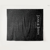 Eleganter Minimalistischer Black Leopard-Hochzeits Wandteppich (Vorderseite (Horizontal))