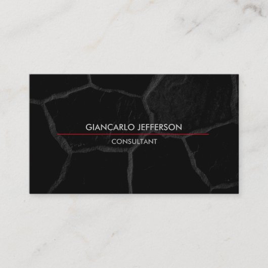 Eleganter Minimalistischer Black Stone-Stil Berufl Visitenkarte (Vorderseite)